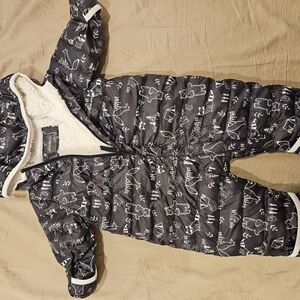 Cozy Black and White Baby Snowsuit